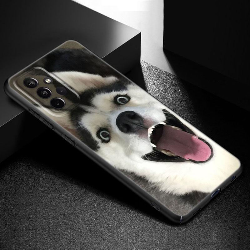 Funny Cat Dog Phone Case For Samsung Galaxy A21 A30 A50 A52 S A13 A22 A32 A33 A53 A73 5G A11 A12 A31 A51 A70 A71 A72 Black Cover