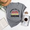 Summer Women's Letter Coconut Tree Print Loose Round Neck Casual Pure Cotton Short Sleeved T-shirts Women's