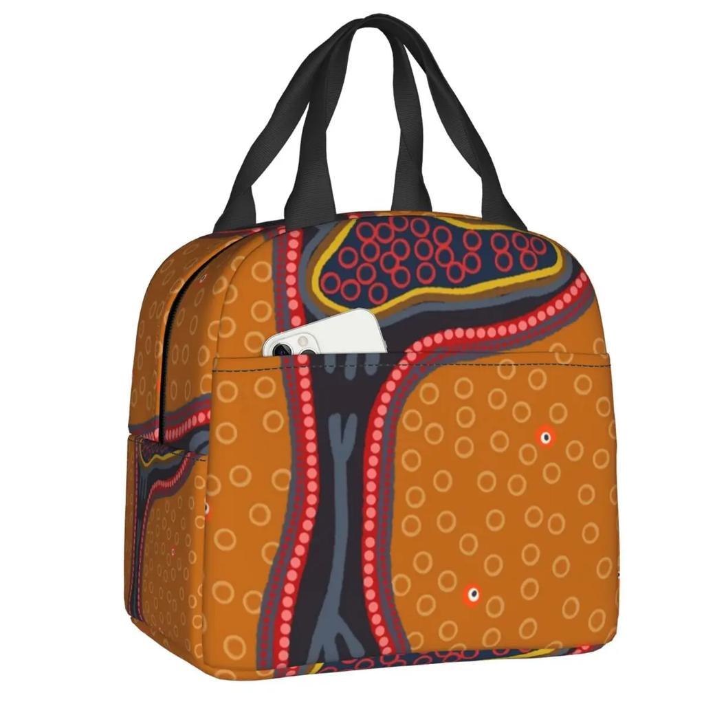 Пользовательские Африканский Анкара восковой принт желтый подушка сумка для обеда женский холодильник термоизолированный ланч-бокс для детей школьного возраста