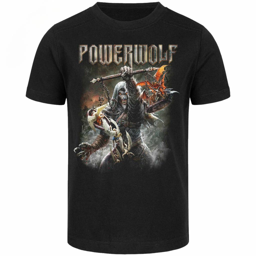 Хлопковая футболка с графикой группы Powerwolf, унисекс, летняя, с коротким рукавом, модного бренда, роскошная, повседневная, винтажная, ретро, топ