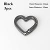 5pcs Black Gold Silver Carabiner Heart Snap Clasp Clip Push Trigger  Purses Handbags Buckles