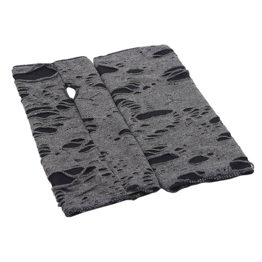 Punk Rock Gloves Creative Trendy Gothic Halloween Party Cosplay Costume Beggar Fingerless Ripped Gloves