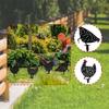 5 Pieces Chicken Garden Stakes Outdoor Decor Gifts Ornaments Yard Art Hen Silhouette for
