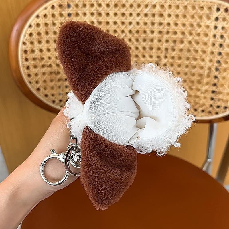 Cute Plush Devon Rex Cat Coin Pouch Keychain Ideal For Earphone And Key Holder