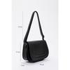 Black Shk93 Artificial Leather 2 Compartment Adjustable Strap Shoulder Bag L:15W:23W:6 Cm