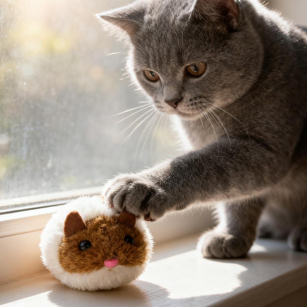 Cute Mouse Cat Toys Cat Supplies Plush Toy Shake Movement Mouse Pet Kitten Funny Plush Little Mouse Interactive Cat Toys