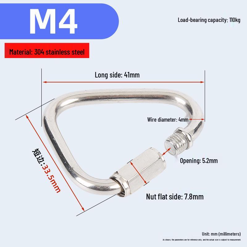 Треугольное быстросъемное звено из нержавеющей стали 304, пряжка для альпинизма