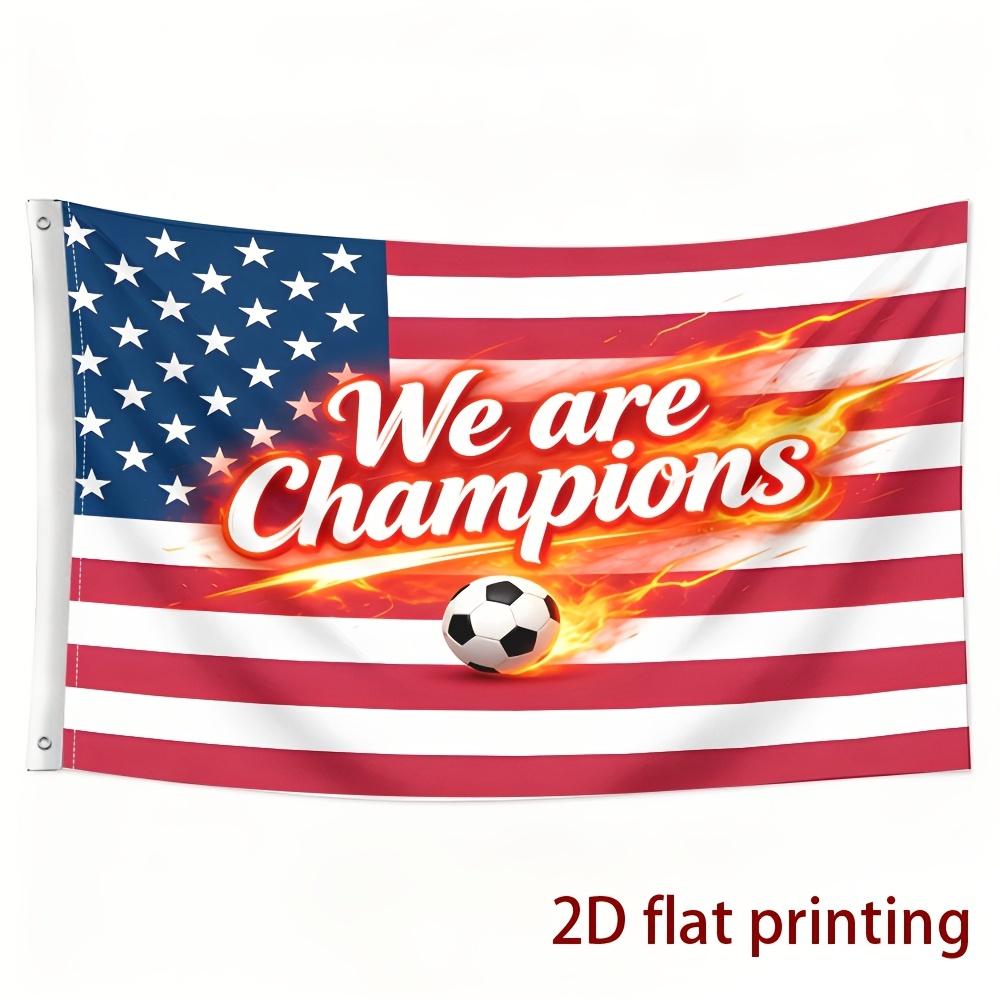 2D Flat - 2D Flat - 2D Flat American Flag Pattern Single-Sided Printing, Fan Support Flags, National Team Flags, Decorative Flags, Cheering Banners, S
