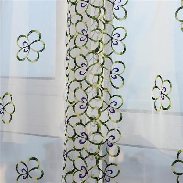 Римская короткая занавеска, кухонные шторы, балдахин, прозрачная тюль, занавеска с цветочной вышивкой и бабочкой, декор для домашнего окна