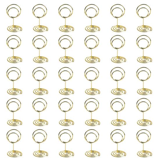 30Pcs/Set Metal Card Holder Desktop Standing Multifunctional Mini Photo Picture Menu Memo Table Number Display Clip Organizer Stand