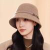Autumn and Winter Hat Woolen Fashion Basin Hat Women's Outdoor Travel Warm Elegant Top Hat