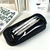 Холщовый пенал большой емкости Ins черный пенал для студентов высокого класса визуальный окошко ручка сумка обратно в школу