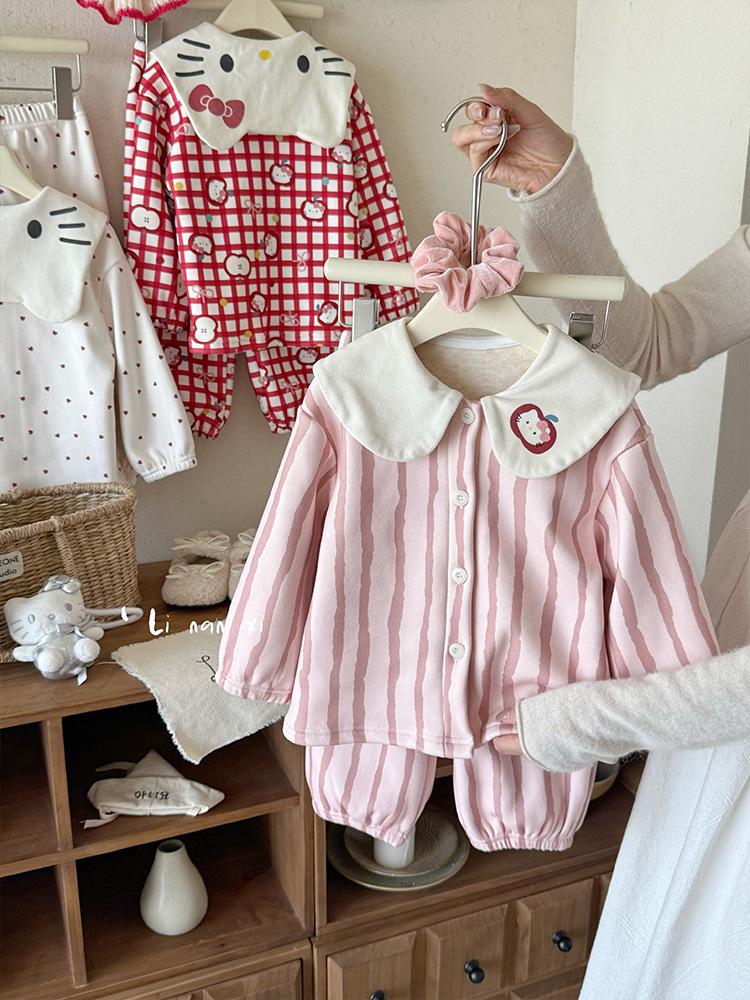 88277 Девочки Велюровый Пижамный Комплект - Новая Осень/Зима 2025 Домашняя Одежда для Детей