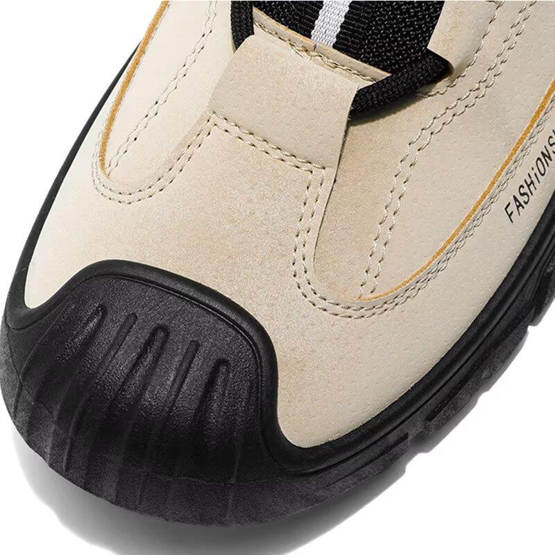 Casual Men's Hiking Shoes Dirt Resistant and Waterproof Boots Retro Suede Men's Boots Soft Soled Lightweight and Wear-resistant Running Shoes