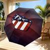 Atletico Madrid Print Automatic Open Close Umbrella, Portable Foldable Umbrella, for Outdoor Commute Camping Trip, Ideal Birthday Gift
