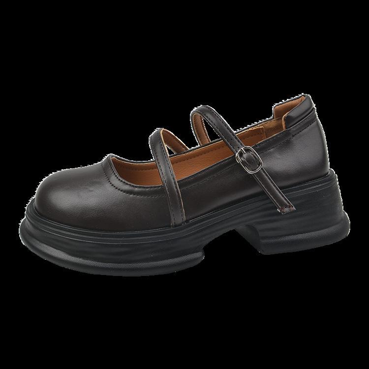 Модные и удобные женские мокасины с круглым носком Black Hundred с толстой подошвой. Женские летние туфли в стиле ретро в стиле Мэри Джейн.