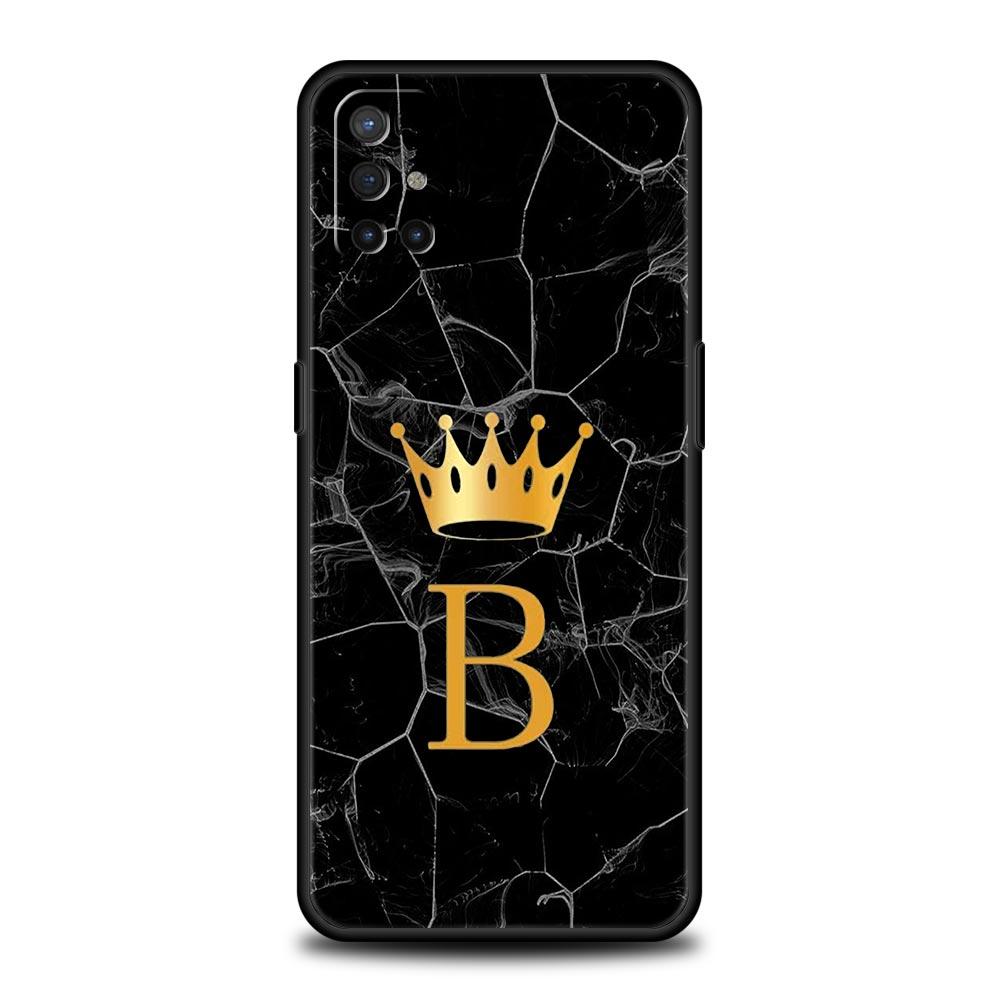 Чехол для телефона OnePlus 11 10 9 Pro 9T 12R 10R 9R 9RT 10T 8T 8 7 6T 7T Nord 2T CE 2 5G N200 N10 N100, чехол с короной и буквами от A до Z