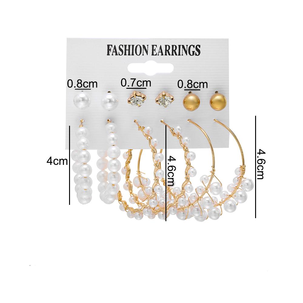 Модный комплект серег-кольцев для женщин, элегантные серьги-гвоздики в стиле ретро с геометрическим узором, ювелирные аксессуары