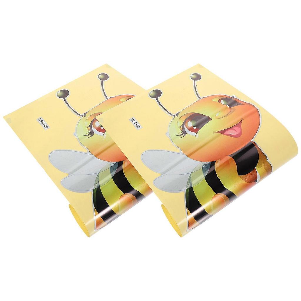 Cartoon Bees Insect Wall Stickers for Kids Room Decor 2Pcs PVC Yellow