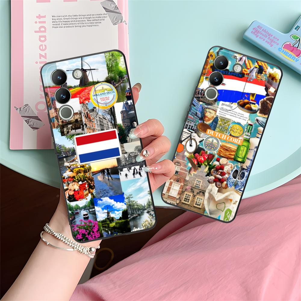 Нидерланды Голландский Флаг TPU Чехол для Мобильного Телефона для VIVO Y77 76 75 74 73 72 58 56 55 51 50 38 36 Y19 Y18 Y03 Y01 5G Цветная Крышка