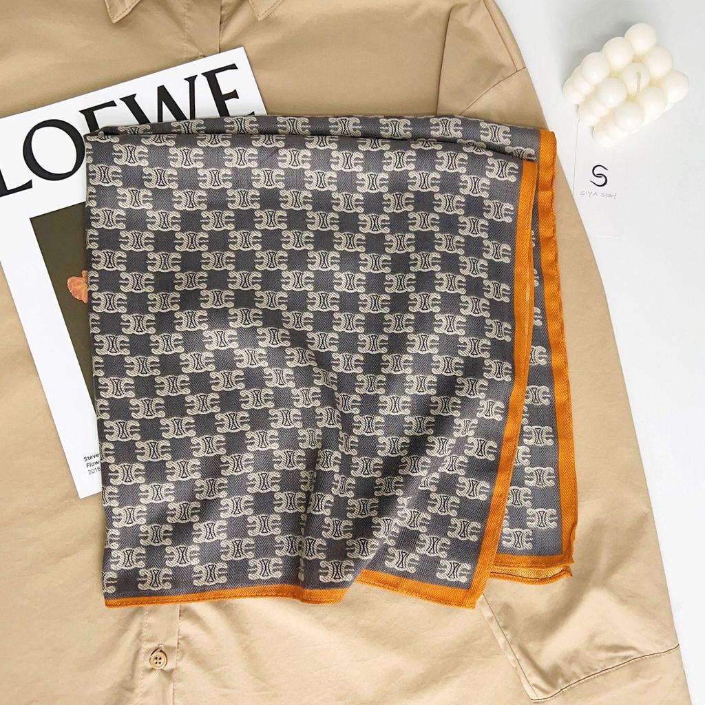 Korean Style Silk Square Scarf with Butterfly & Flower Print - Women's Fashion Accessory, Neck Tie, or Hair Scarf - Ideal Mother's Day Gift