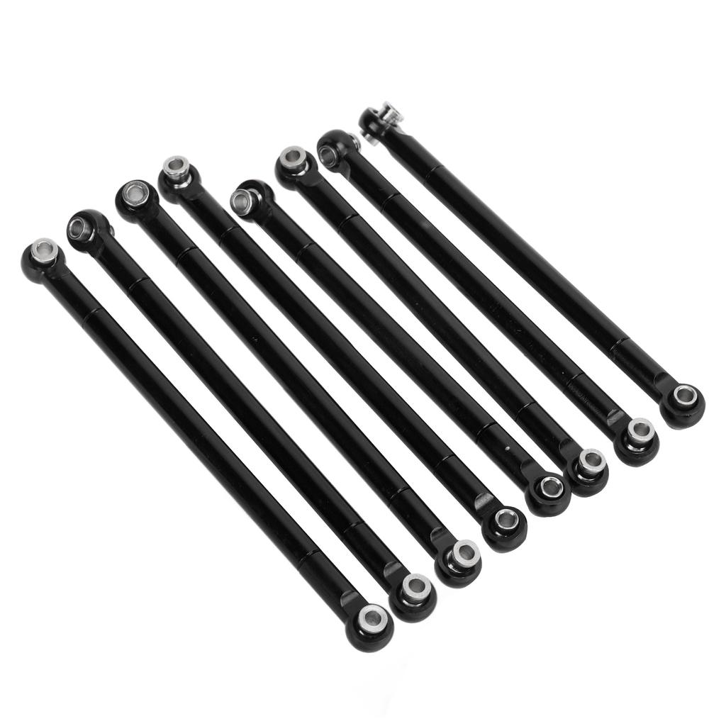 8PCS Metal Full Car Tie Rod Tie Lever Link Pull Rod for MN86 Series Model Upgrade RC CarBlack