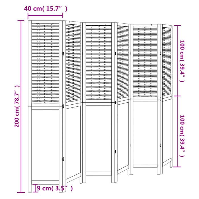 VidaXL Room Divider 6 Panels, Room Separator, Privacy Screen, Living Room Bedroom Screen, White Wood 358731