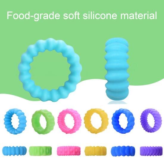 6/18 шт. Силиконовое сенсорное кольцо, игрушка для снятия стресса, текстурированный круг, игрушка-нервозность, портативная