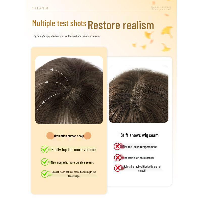 Женская париковая накидка на всю голову в корейском стиле - Короткая, Невидимая, Без следов, Волосы-яйца для повседневной носки