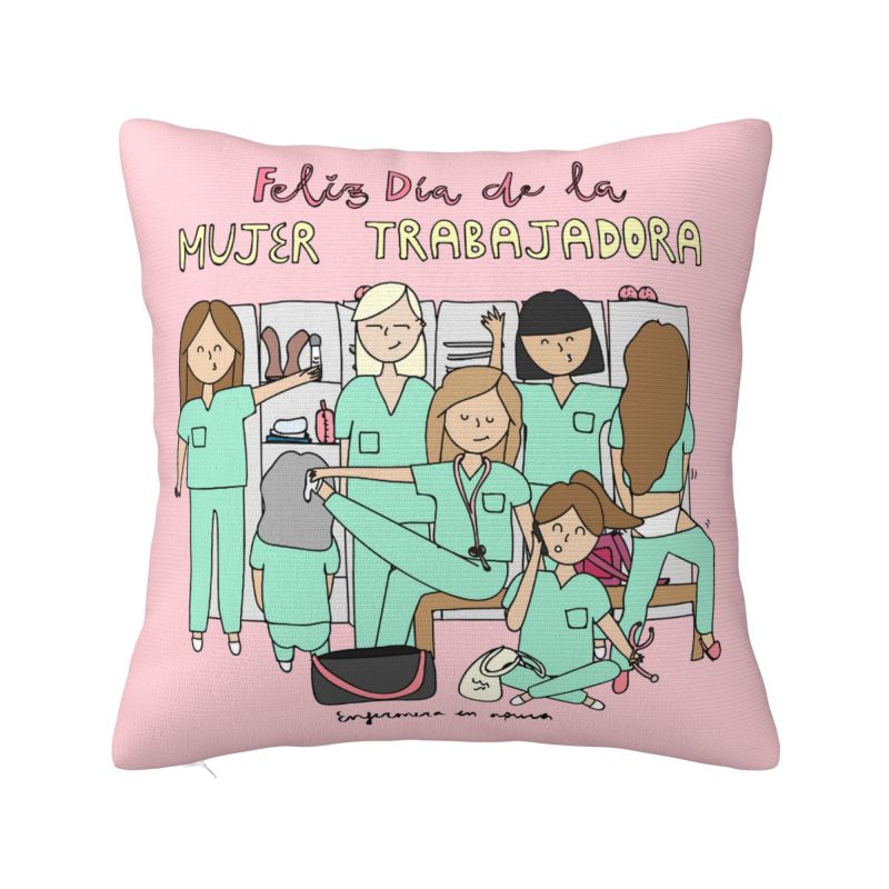 Nordic Enfermera En Apuros Doctor Nurse Medical Throw Pillow Case Decoracion Sofa Chair Cushion Cover Polyester Soft Pillowslip