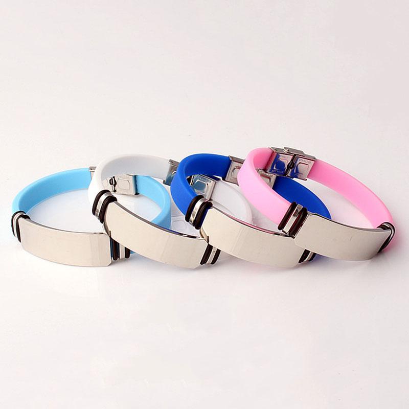 New Men and Women Sports Silicone Bracelet Stainless Steel Jewelry Basketball Bracelet Jewelry Accessories Black Bracelet