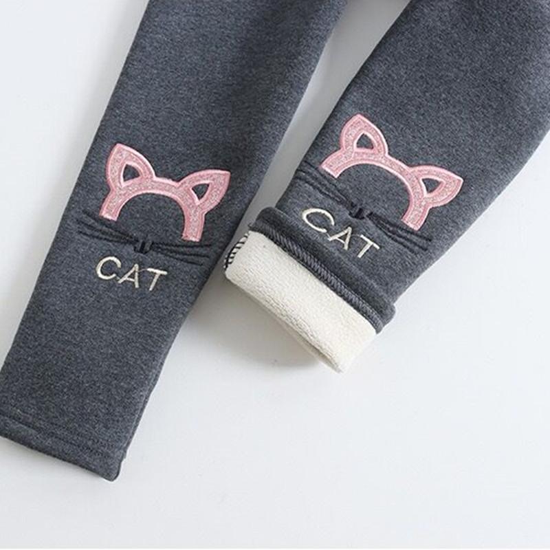 Леггинсы для девочек, зимние штаны, детские толстые бархатные брюки с флисом