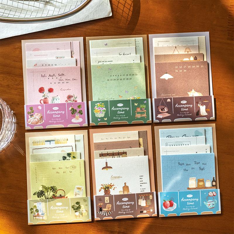 20pcs/lot Memo Pads Material Paper Accompanying your time Junk Journal Scrapbooking Cards Retro Background Decoration Paper