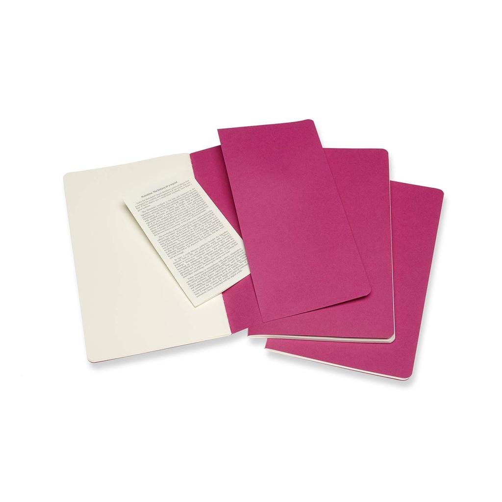 Moleskine Notebook Cahier Journal Set of Large Kinetic Pink CH018D17 3, Plain, Size,