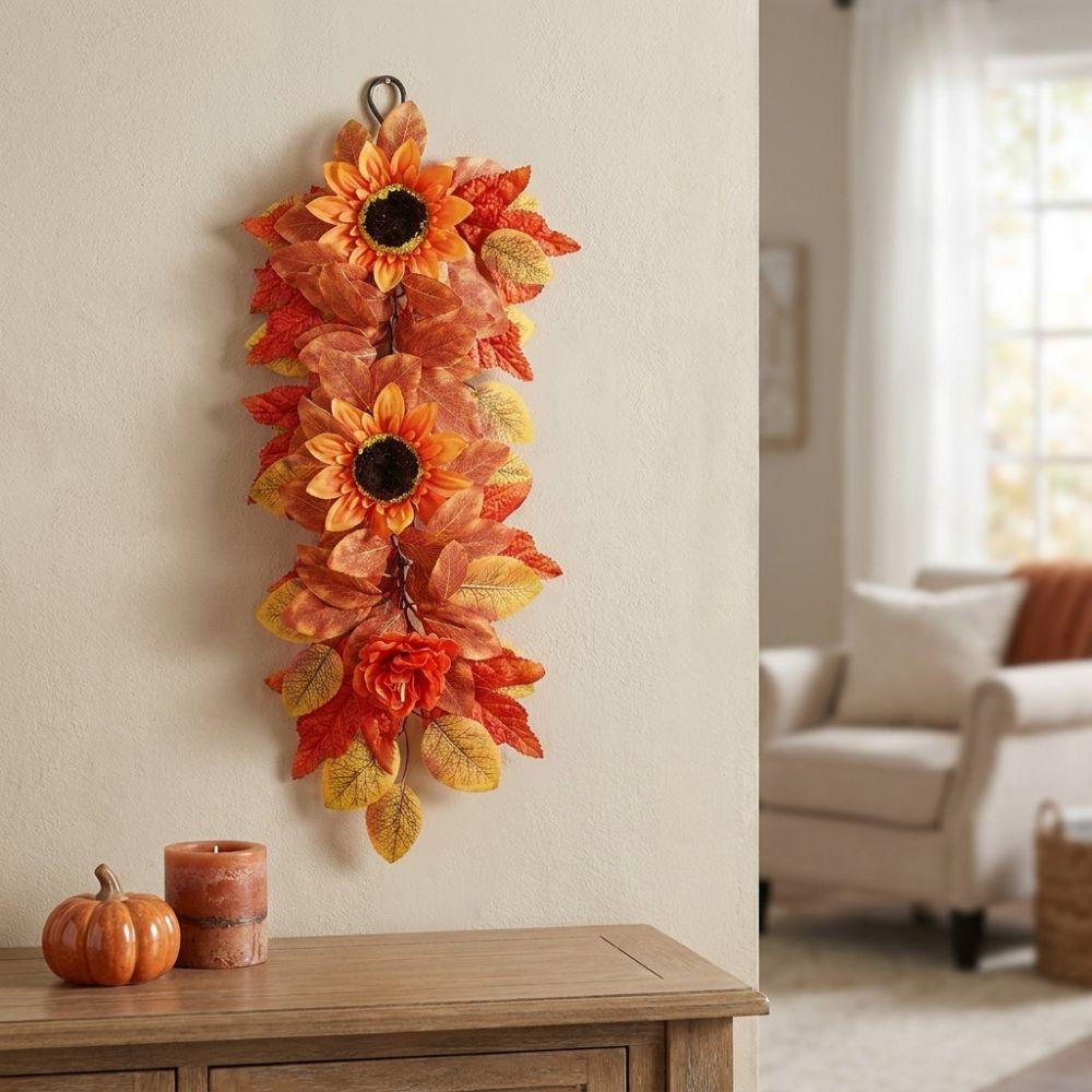 Rustic Maple Sunflower Bouquet Real Touch Simulation Sunflower Decor Swag Harvest Themed