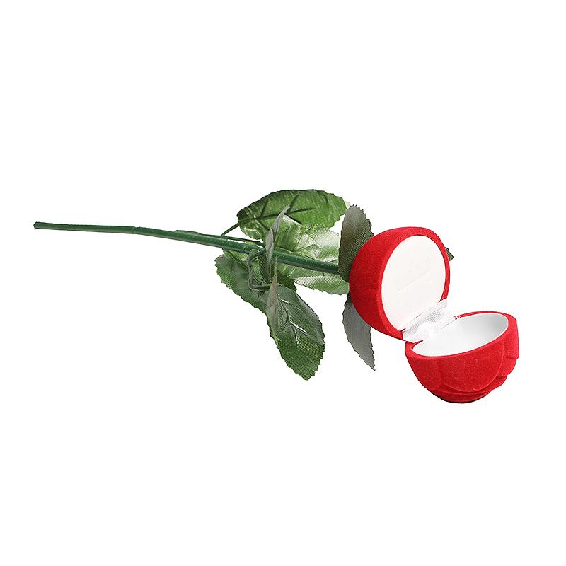 Имитация Розы Коробка для Колец Коробка для Хранения Ювелирных Изделий Свадьба Помолвка Романтический Подарок Декоративный Реквизит 3D Красная Роза Цветочный Футляр