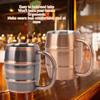 Beer Mug Double Wall Beer Mug Stainless Steel Beer Mug Double Layer Insulation Multipurpose  Ergonomic Milk Tea Mug for Home