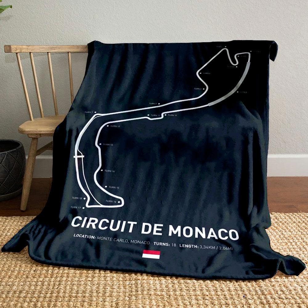 Monaco Race Track Map Blanket Printed Blanket for Living Room Bed Couch lunch break Soft Cozy Blanket for Friend's festival Gift