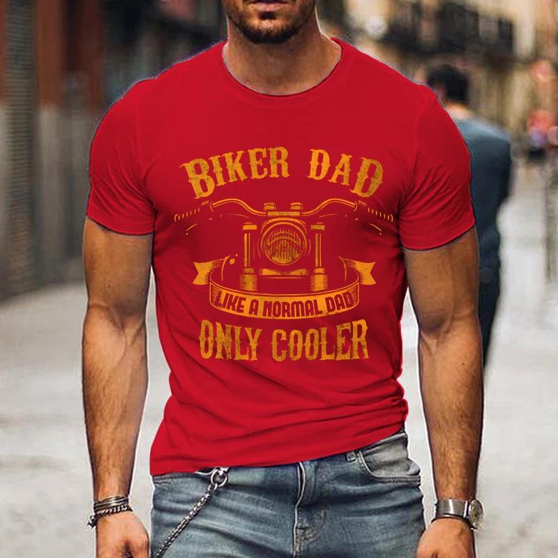 Мужская футболка с принтом Biker Dad Only Cooler Print, новая модная летняя забавная футболка с коротким рукавом Biker Daddy, футболки больших размеров