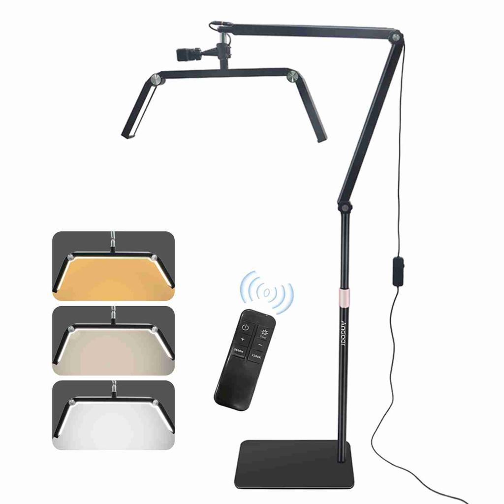 30W Floor LED Video Light Foldable LED Fill Light Beauty Floor Moon Lamp 3200K 5600K Dimmable with Adjustable Metal