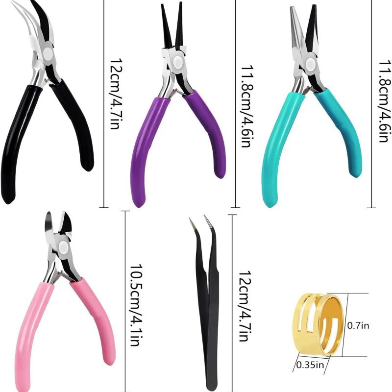 4 Pack Jewelry Pliers Jewelry Making Pliers Tools Kit With Needle Nose Pliers/Chain Nose Pliers, Round Nose Pliers