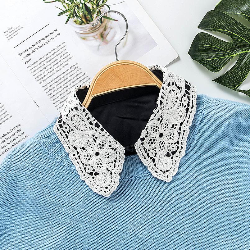 2023 Lace Fake Collar Women Blouse False Collar Ladies White Lapel Detachable Collar Female Decorative Removable Sweater Collar