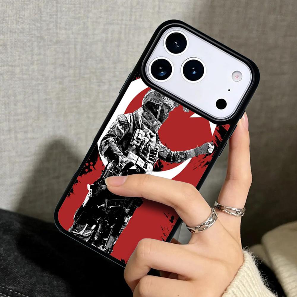 Capa Case for iPhone 17 Air 16 Pro Max 15 Plus 11 13 Mini 14 12 Back Phone Cover Turkish flag soldier