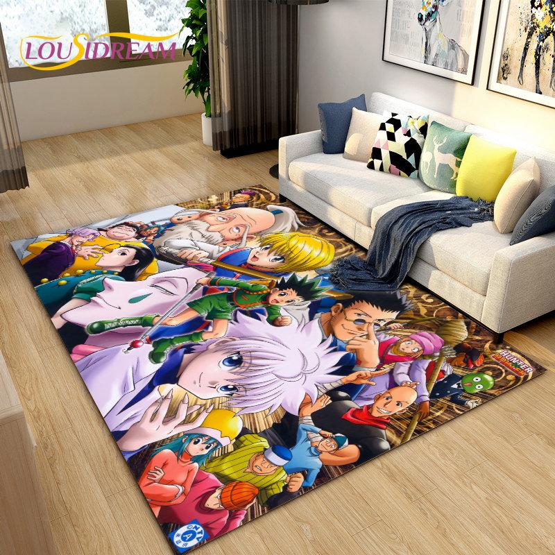Аниме Hunter×Hunter HxH Коврик с рисунком из мультфильма, большой, коврик для гостиной, спальни, дивана, коврик для украшения, детский нескользящий напольный коврик