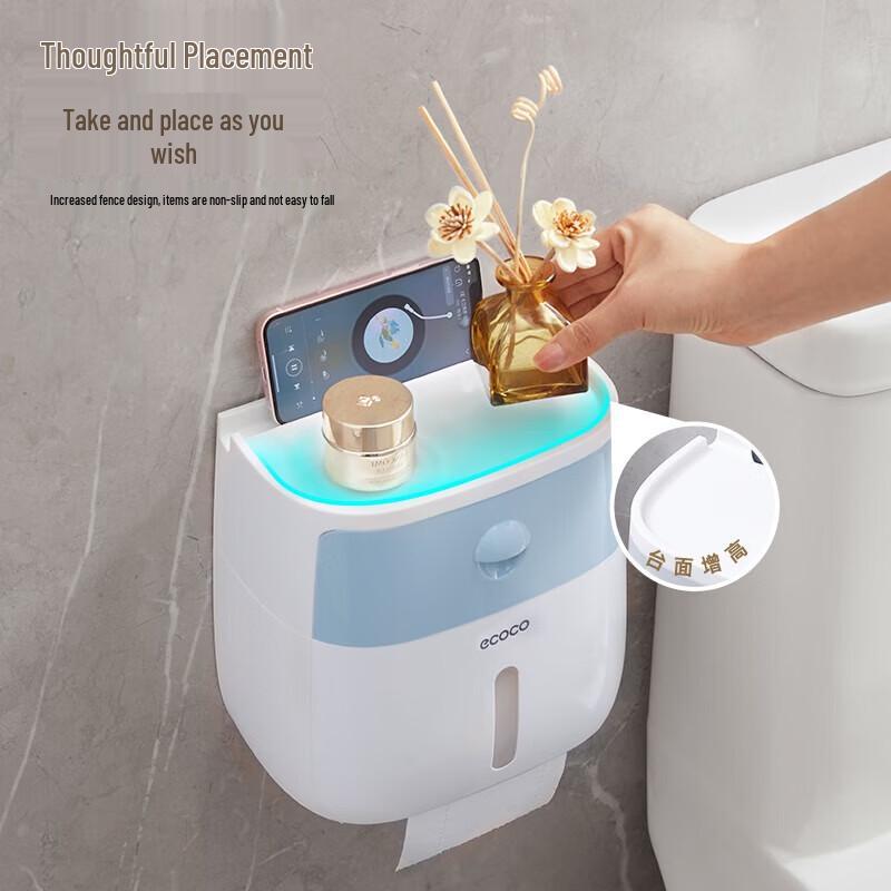 ecoco Настенный держатель для туалетной бумаги с полкой