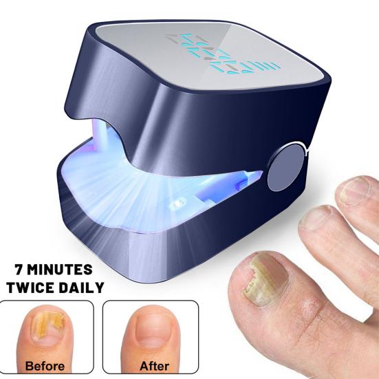 Portable Nail Therapy Lamp 910nm Infrared & 407nm Blue Light for Toenail Health Nail Fungus Treatment Device for Thick Damaged Nails