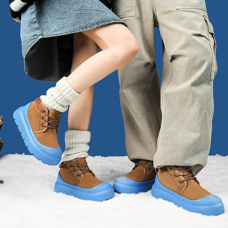 То же самое для мужчин и женщин зимой 2025 года, новые повседневные универсальные бархатные теплые сноубутсы, ветрозащитные полусапоги и хлопковые ботинки с защитой от мороза.
