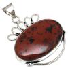 Pendant Mahogany Obsidian Gemstone Handmade Silver Jewelry 2"