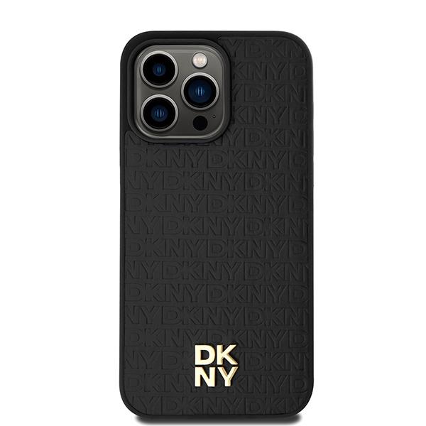 Etui do iPhone 15 Pro Max DKNY Leather Monogram MagSafe Czarne