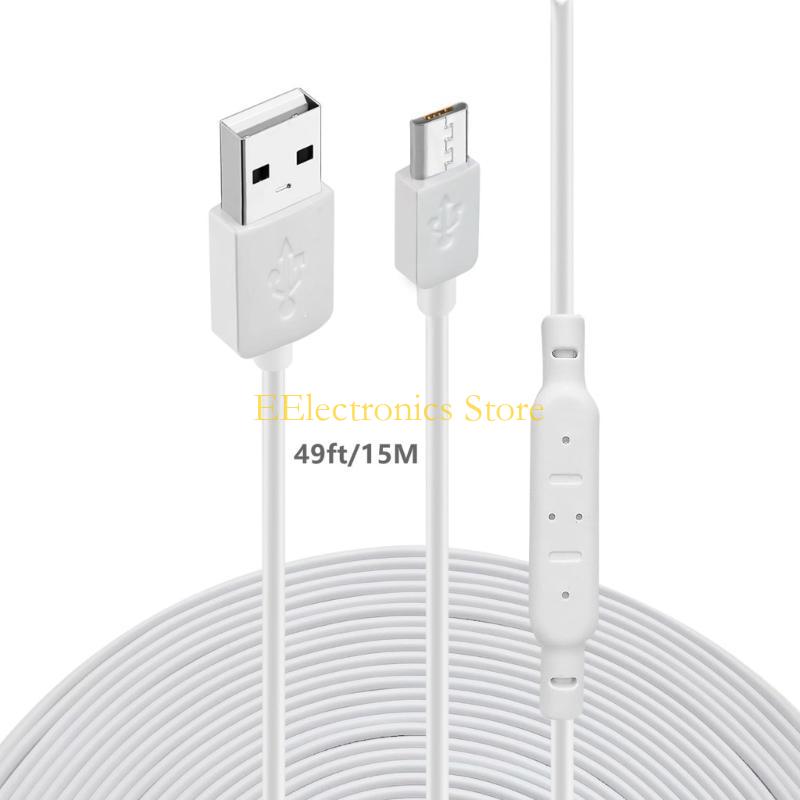 B03C Сверхдлинный USB-кабель для зарядки Micro USB для термометра / камеры, длинный, прочный провод 1000 см / 1500 см